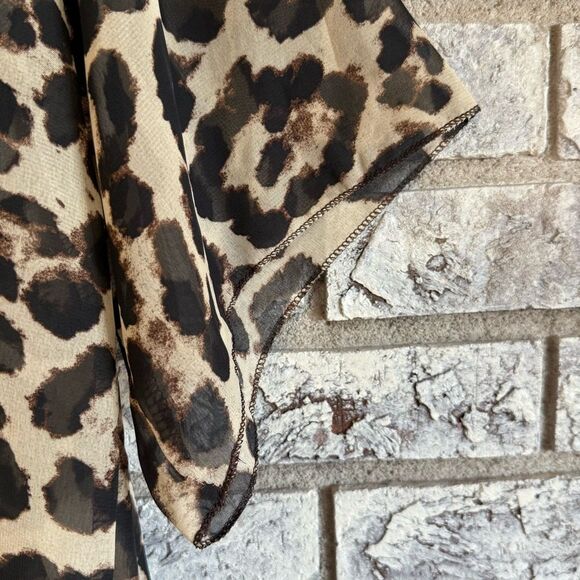 🐆 Finoceans Leopard Print Sheer Chiffon Kimono – Size S - Picture 5 of 6